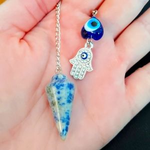 Sodalite Hamsa Ahimsa Dowsing Pendulum